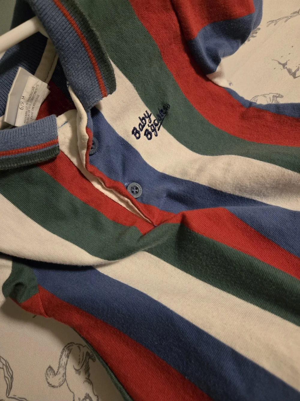 Striped Polo One-Piece in Red, Blue, Green & White